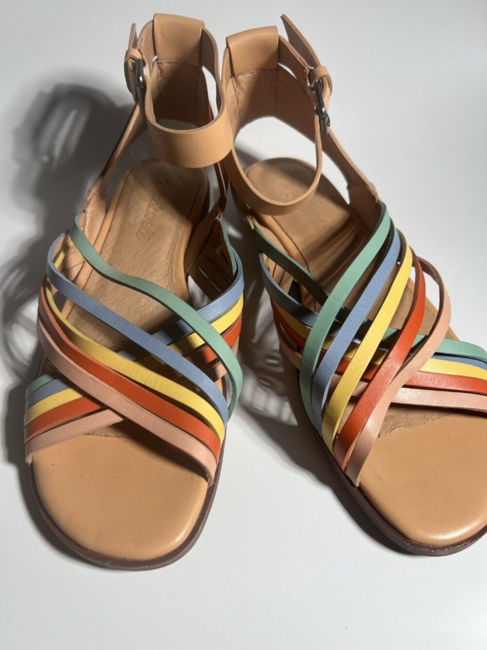 Madewell Strappy Leather Sandals Multicolor Women’s Size 6.5 - Picture 4 of 14